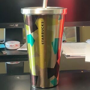 Colorful Geometric Stainless Steel Tumbler